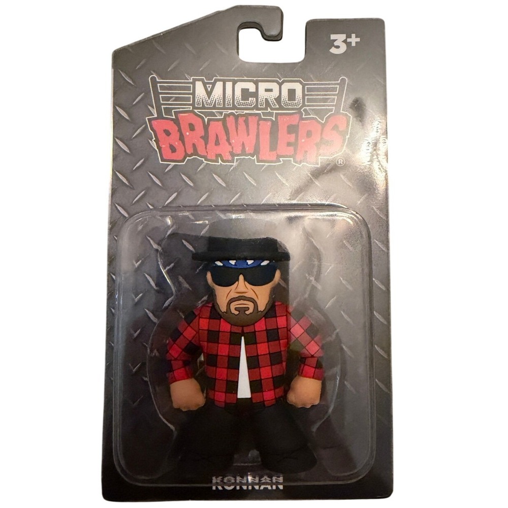 Konnan Micro Brawlers Pro Wrestling Tees Figure WCW nWo Red Flannel Hat nWo